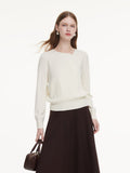 Lyocell Wool Blend Asymmetrical Neck Women Knit Top