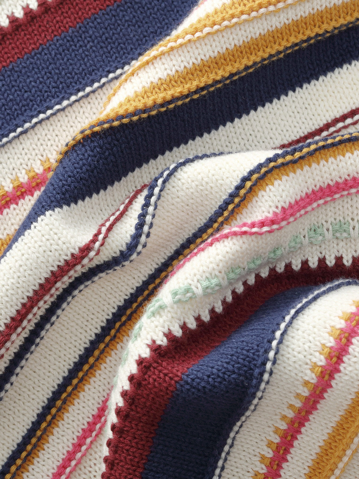 100% Cotton Multicolored Stripe Women Cardigan