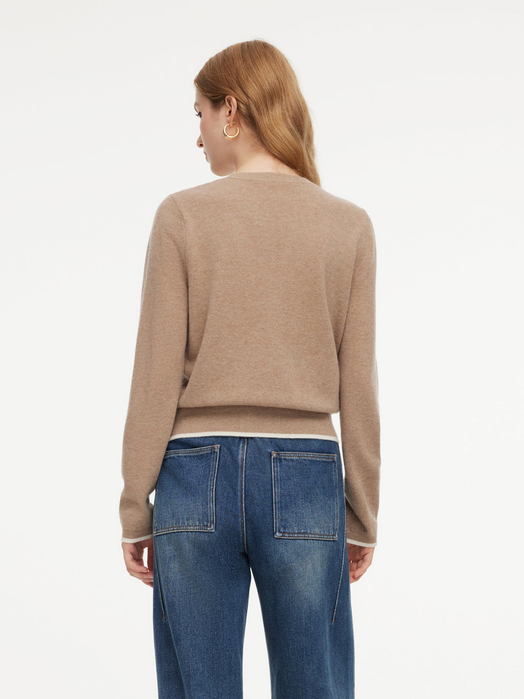 100% Wool Color Block Women Mock Layered Knit Top