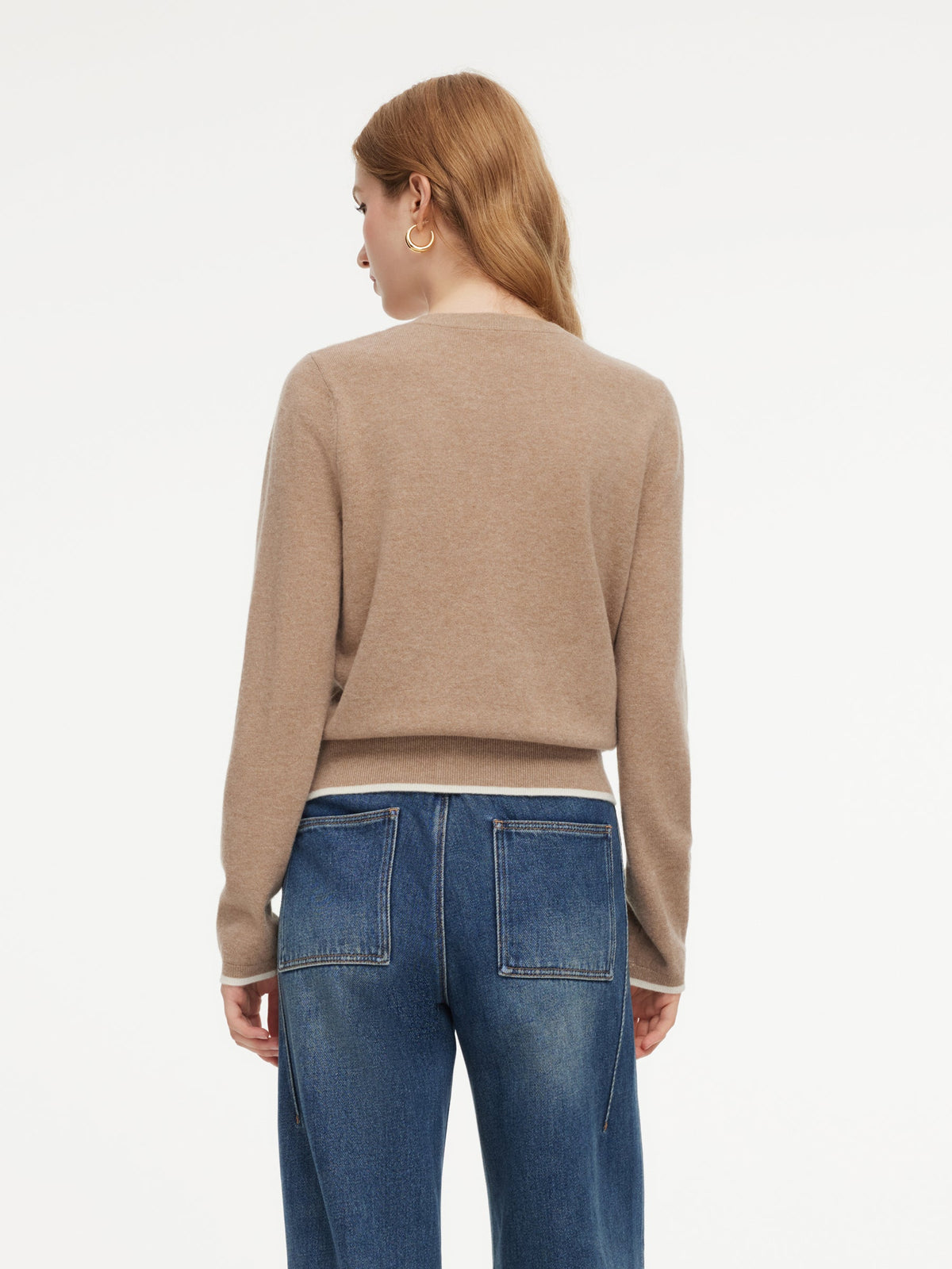 100% Wool Color Block Women Mock Layered Knit Top