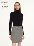 100% Wool Turtleneck Women Knit Top