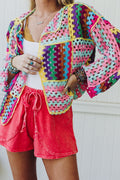 Colorwaves Crochet Cardigan - Pink - Pre Order