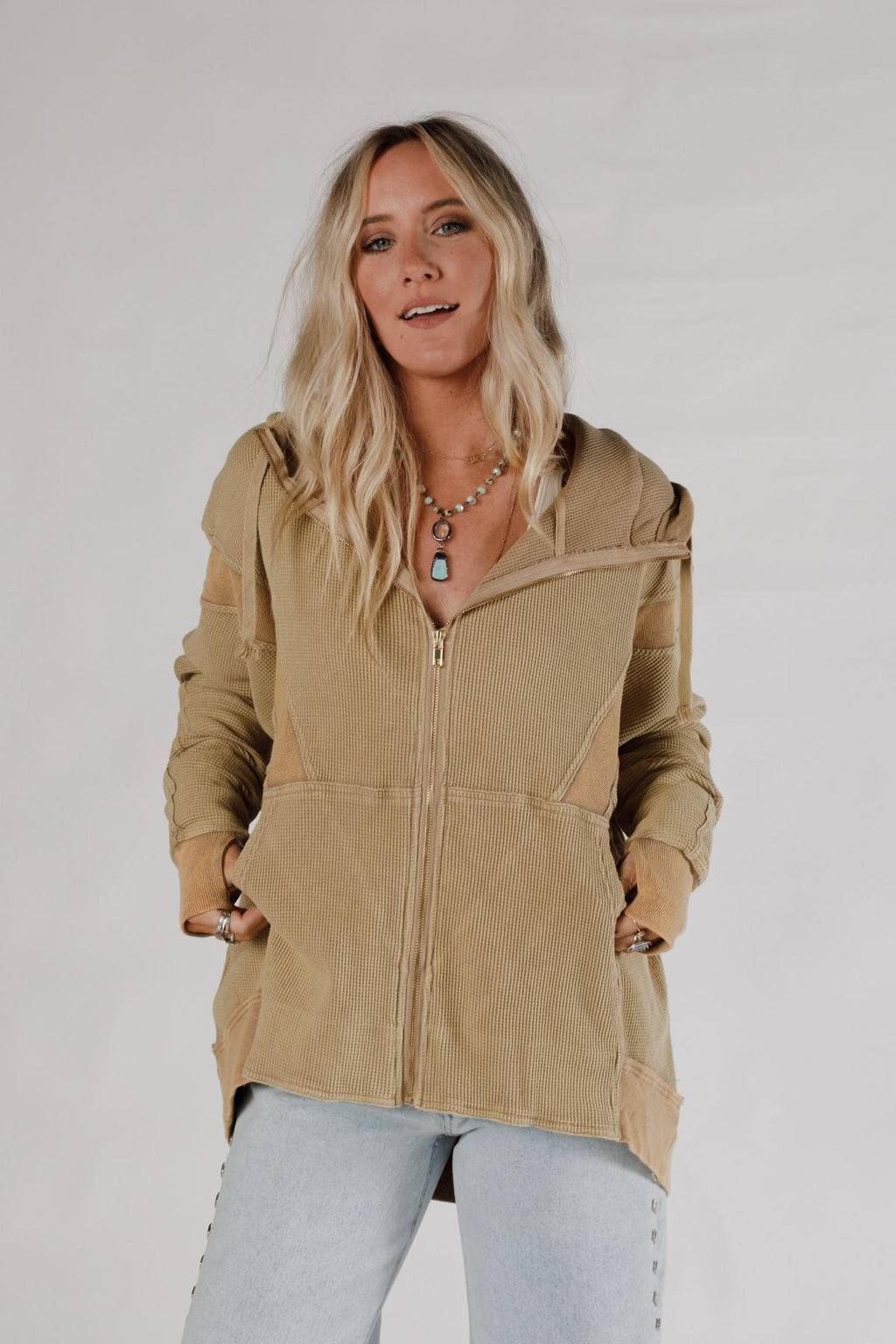 Sunset Shores Hoodie Sweater - Latte - Pre Order