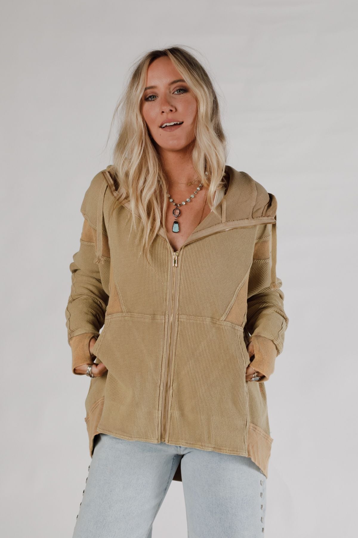 Sunset Shores Hoodie Sweater - Latte - Pre Order