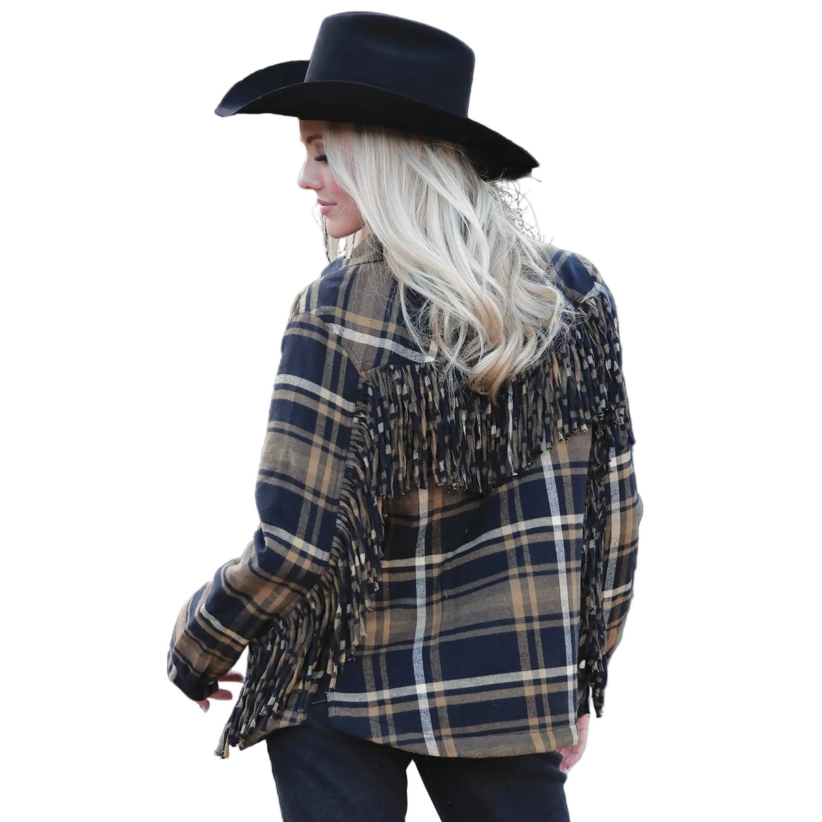 Cruel Women's Long Sleeve Plaid Shirt Jacket - Black